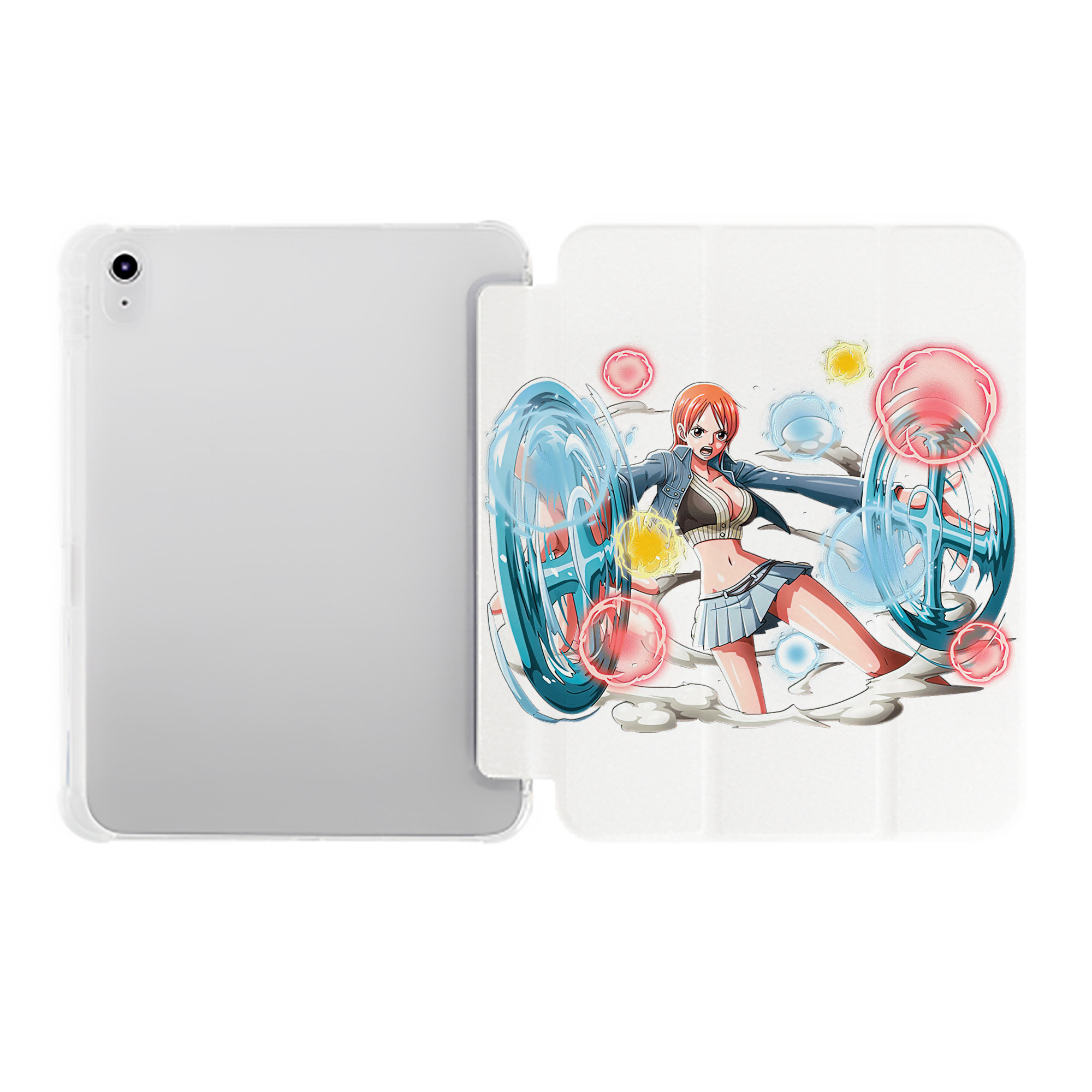 （画像用） ワンピース ナミ ONE PIECE Nami IPad ケース ペン収納付き 三つ折りスタンド PUレザー×シリコン 対応機種9.5/10.5/10.9インチ